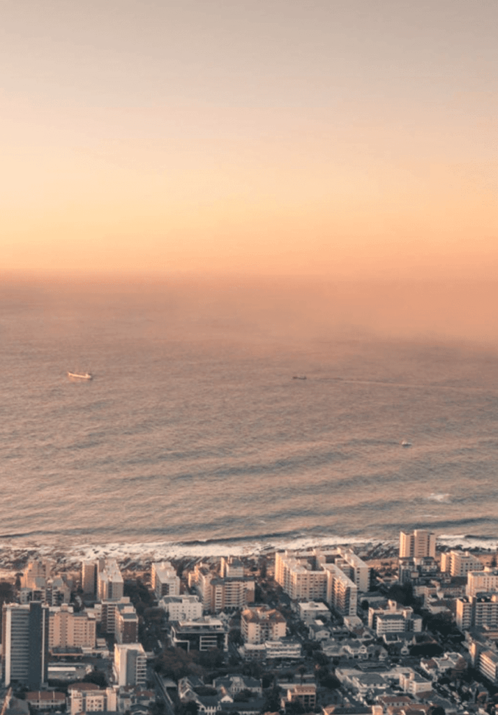 Photo of coast line at sunset